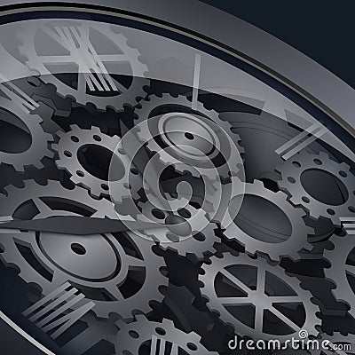 Clockwork with gears Vector Illustration