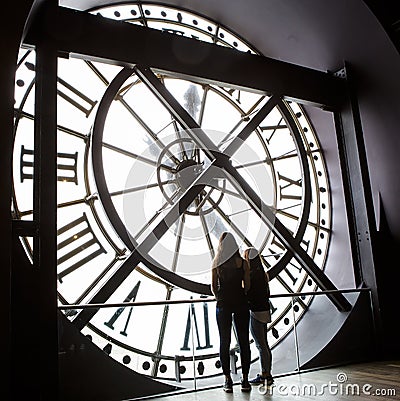 Clockwork of the Orsay museum, Paris, France Editorial Stock Photo