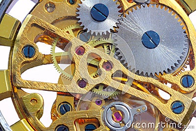 Clockwork turning Stock Photo