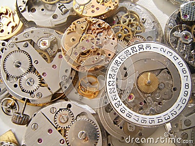 Clockworks background Stock Photo