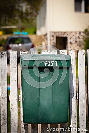 Cloes up of a mailbox on the street Stock Photo