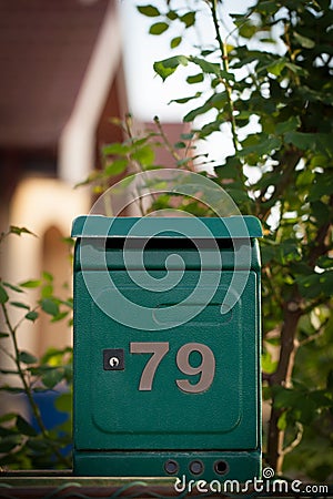 Cloes up of a mailbox on the street Stock Photo