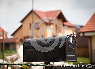 Cloes up of a mailbox on the street Editorial Stock Photo