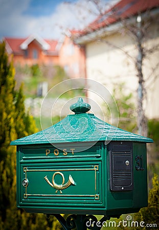 Cloes up of a mailbox on the street Stock Photo