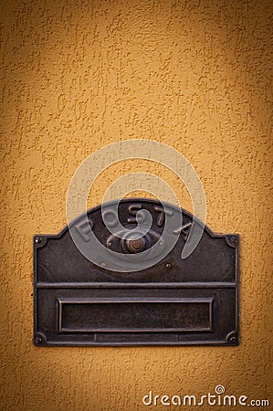 Cloes up of a mailbox on the street Stock Photo