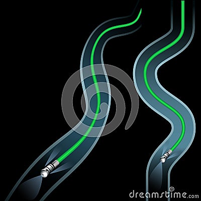 Clogged Curving Drain Pipe Cleaning Vector Illustration