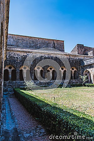 Cloister of the Thonoret abbey in the Var in France Stock Photo