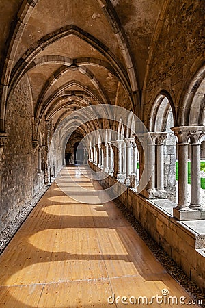 Cloister corridors of the Sao Francisco Convent. Editorial Stock Photo
