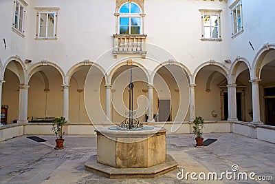 Cloister of the Friars Minor, Piran Stock Photo