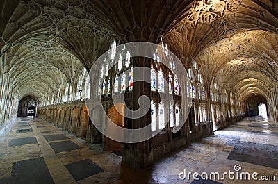 Cloister of Gloucester Cathedral England Stock Photo