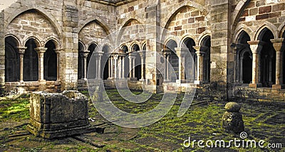 Cloister of the Monastery of Santa Maria Stock Photo