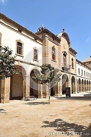 A Cloister of old university of Cervera, La Segarra, LLeida provin Stock Photo