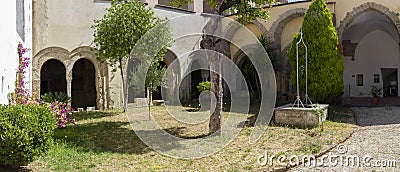 Cloister of san francesco in Aversa Stock Photo