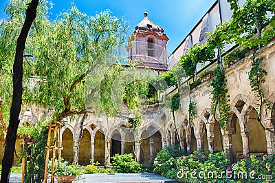 Cloister of San Francesco d`Assisi Church in Sorrento, Italy Stock Photo