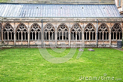 Cloisters at Lincoln Cathedral Stock Photo