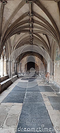 Cloisters, Norwich Cathedral, Norfolk, England, UK Stock Photo