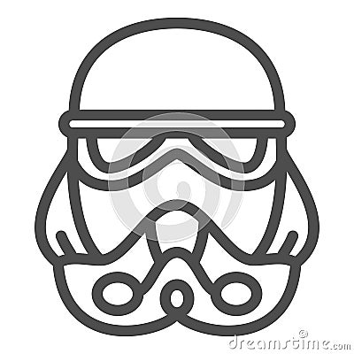 Clone Commander Bacara line icon, star wars concept, clone trooper officer marshal vector sign on white background Vector Illustration
