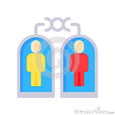 Cloning vector, Future technology flat design icon Vector Illustration