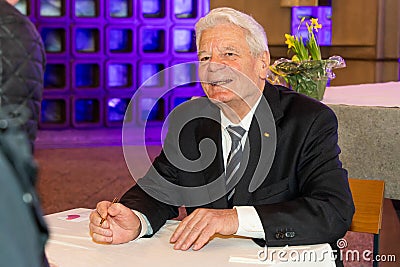 Portrait of former Federal President Joachim Gauck during a book signing Editorial Stock Photo