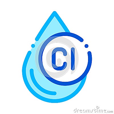 Clorum Liquid Drop Water Treatment Vector Icon Vector Illustration