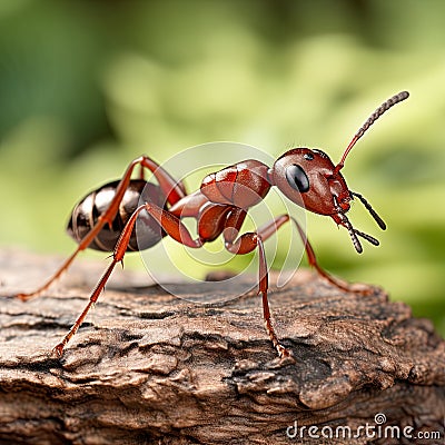 A close ant in nature represents an opportunity for a detailed exploration of the insect world. Stock Photo