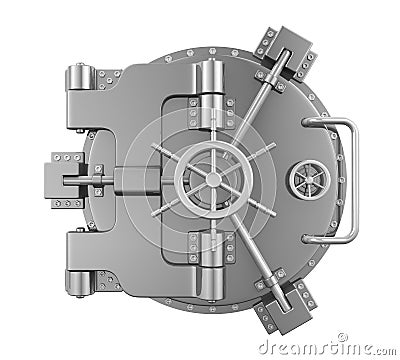 Close Bank Vault Door Stock Photo