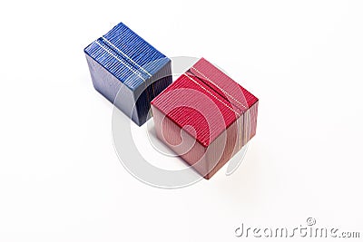 Close blue and red gift box Stock Photo