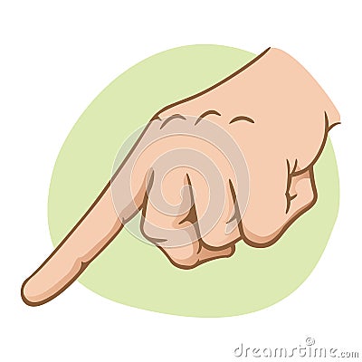 Close body part, hand pointing, pointing and or squeezing something, Caucasian Vector Illustration