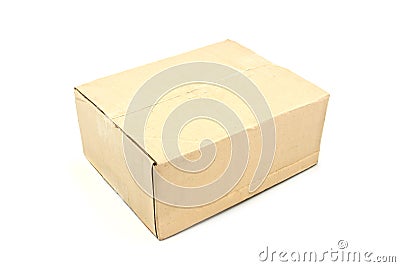 Close brown paper box Stock Photo