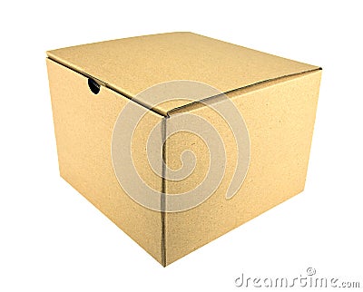 Close brown paper box Stock Photo