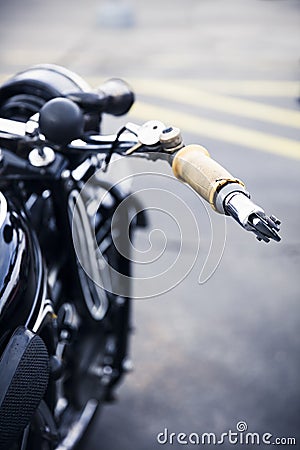 Close detail of an old German motorcycle Stock Photo