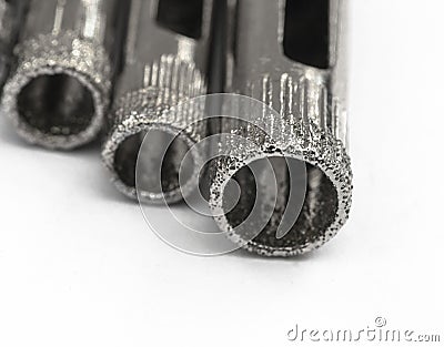 Close diamond drills Stock Photo