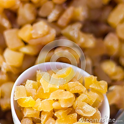 Close-dried papaya yellow. Stock Photo