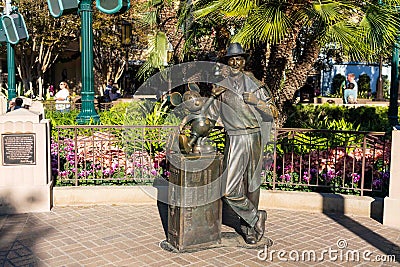 Walt Disney Statue Mickey Mouse, Closed Park Editorial Stock Photo