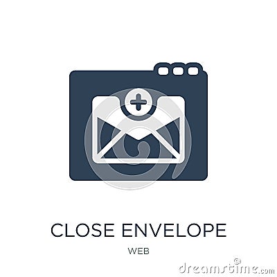 close envelope icon in trendy design style. close envelope icon isolated on white background. close envelope vector icon simple Vector Illustration