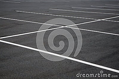 Close focus on parking spaces Stock Photo