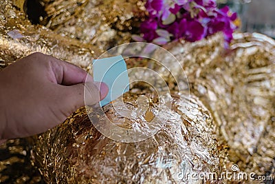 Close gold plate Stock Photo