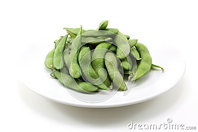 Close green soybeans Stock Photo