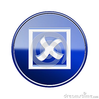 close icon glossy blue. Stock Photo