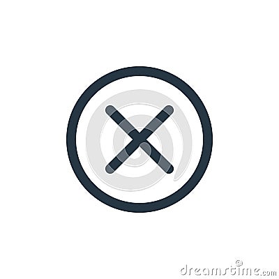 close icon vector from ecommerce user interface concept. Thin line illustration of close editable stroke. close linear sign for Vector Illustration