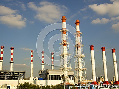 close Industrial zone, Close-up of industrial pipelines of the plant, power system Stock Photo