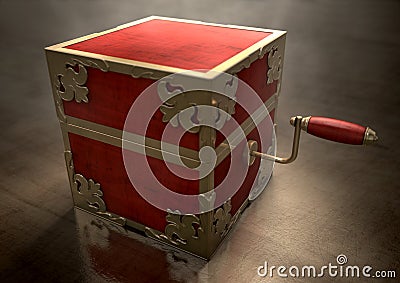 Close Jack-In-The-Box Antique Stock Photo