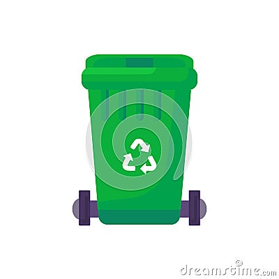 Close Lid Transportable Glass Waste Trash Can Stock Photo