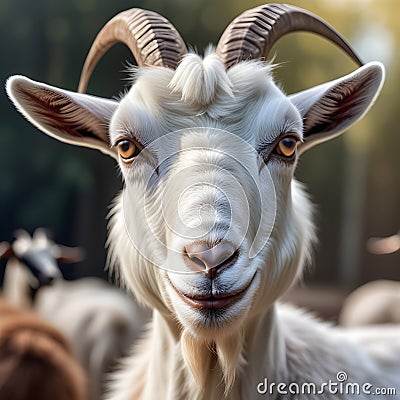 A close look from a goat Stock Photo
