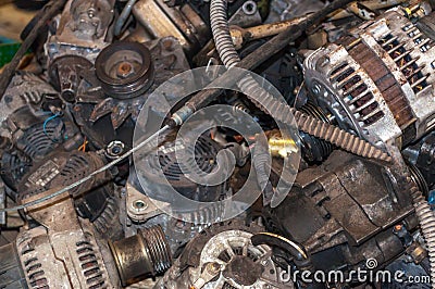 Old engine parts Stock Photo