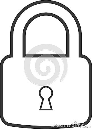 close outline padlock icon. locked and lock on transparent background. Security symbol for your web site design, logo, app. safety Vector Illustration