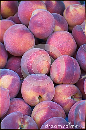 Close pile of peaches Stock Photo