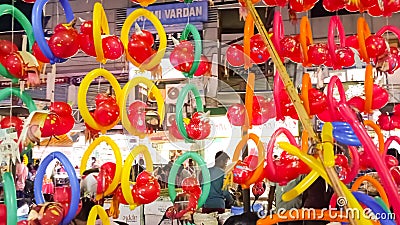 Close shot of baloons and animal baloons sold by road sode in multicolor at patrakarpuram Lucknow diwali market Editorial Stock Photo