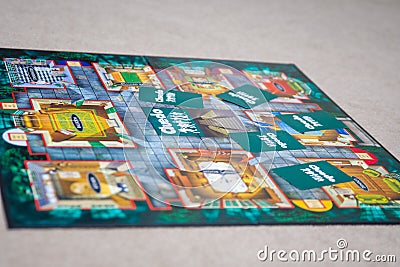Close shot of the board game Cluedo. Editorial Stock Photo