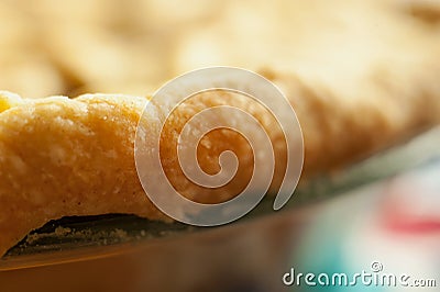 Close shot of the edge of a pie crust Stock Photo